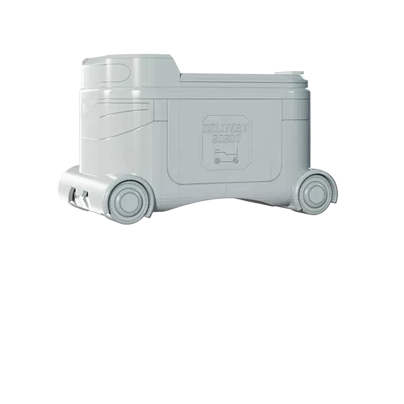 A graphic image of an automated guided vehicle.