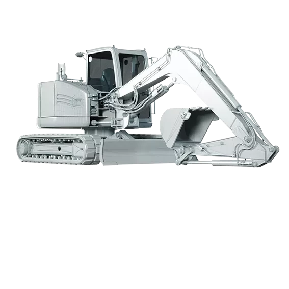 A graphic image of an electric excavator.